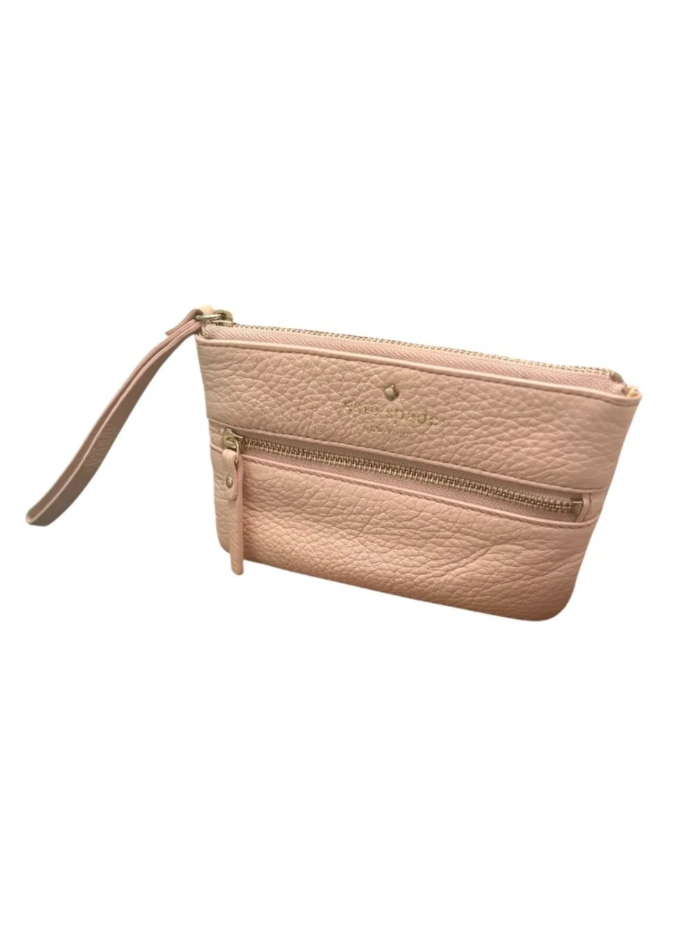 Kate Spade Blush/Ballet Slipper Pink Pebbled Leather Wristlet Clutch